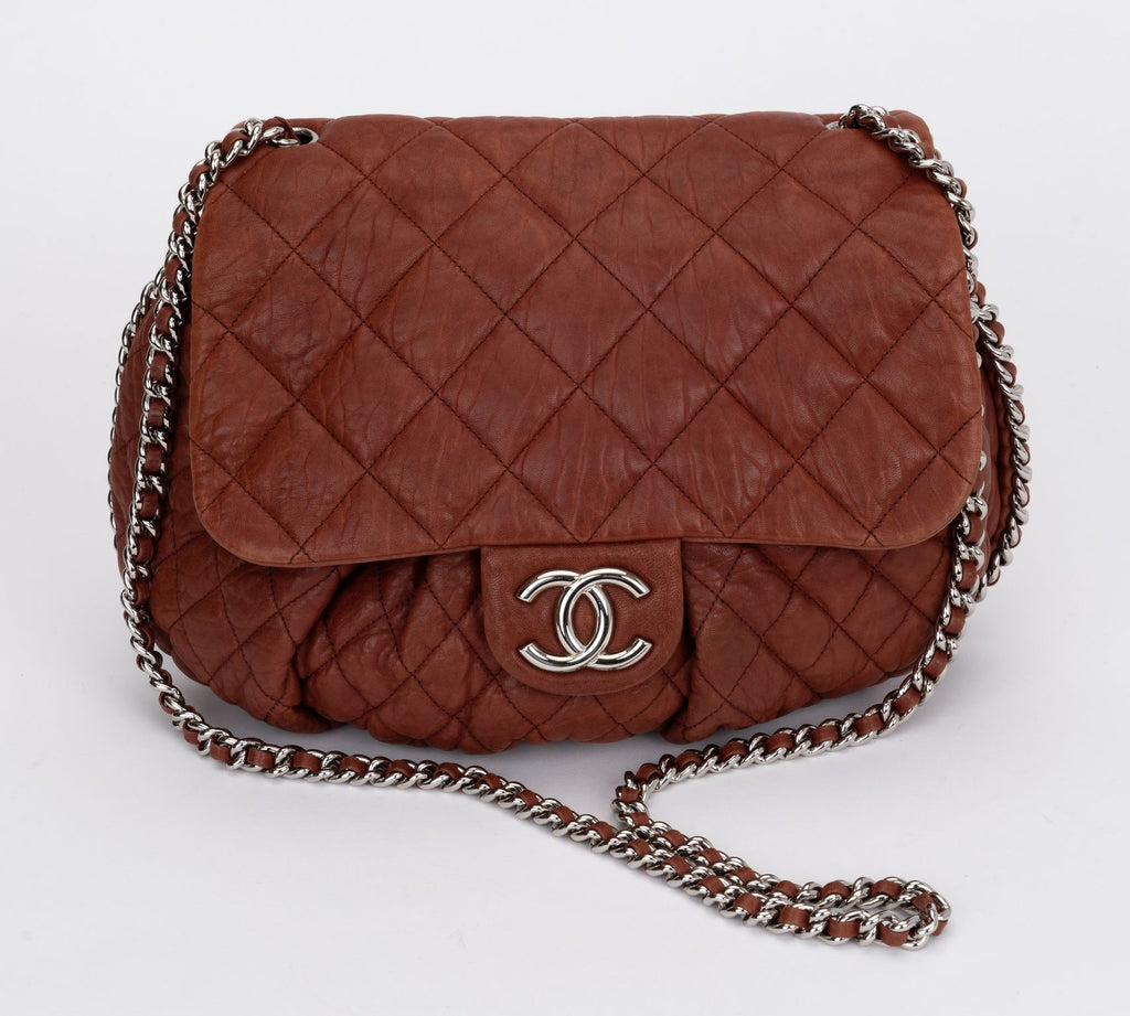 Chanel Brown Quilted Medium Chain Around