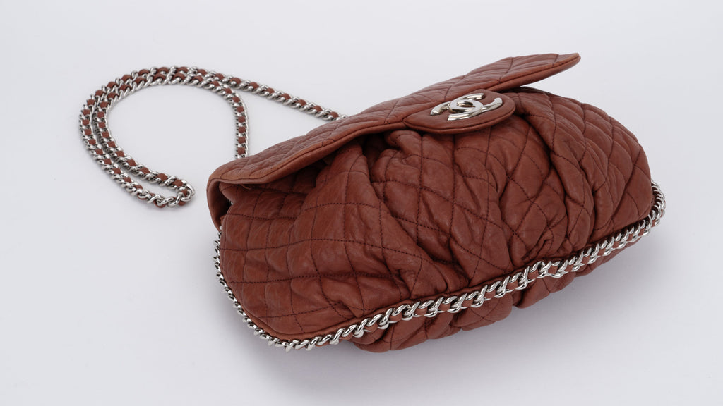 Chanel Brown Quilted Medium Chain Around