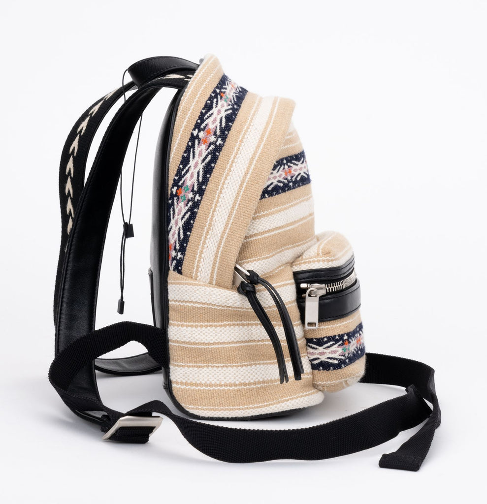 YSL New Embroidered City Backpack Canvas