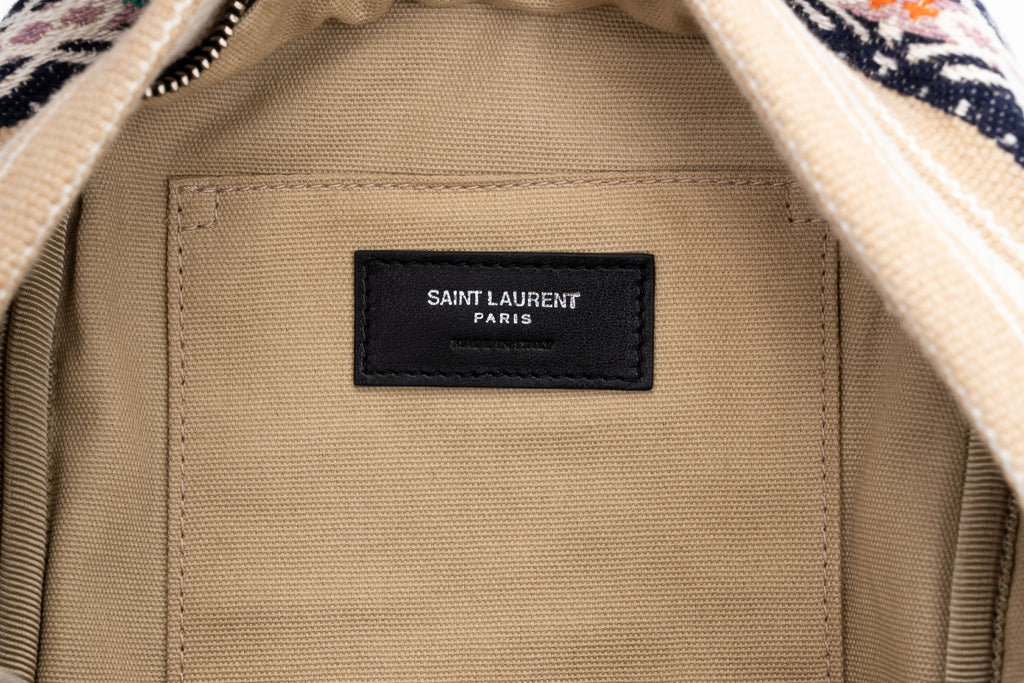 YSL New Embroidered City Backpack Canvas