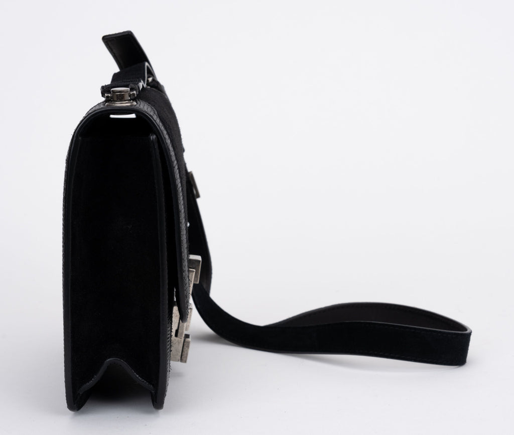 YSL New Black Suede Cross Body Bag