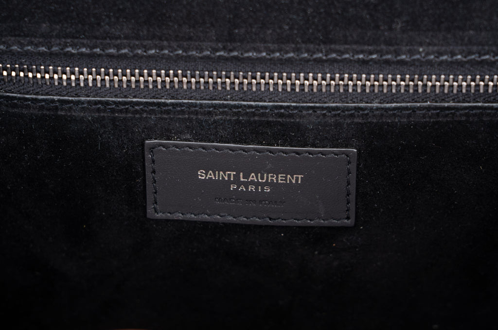 YSL New Black Suede Cross Body Bag