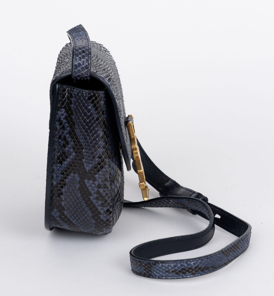 YSL New Python Blue Crossbody/clutch Bag