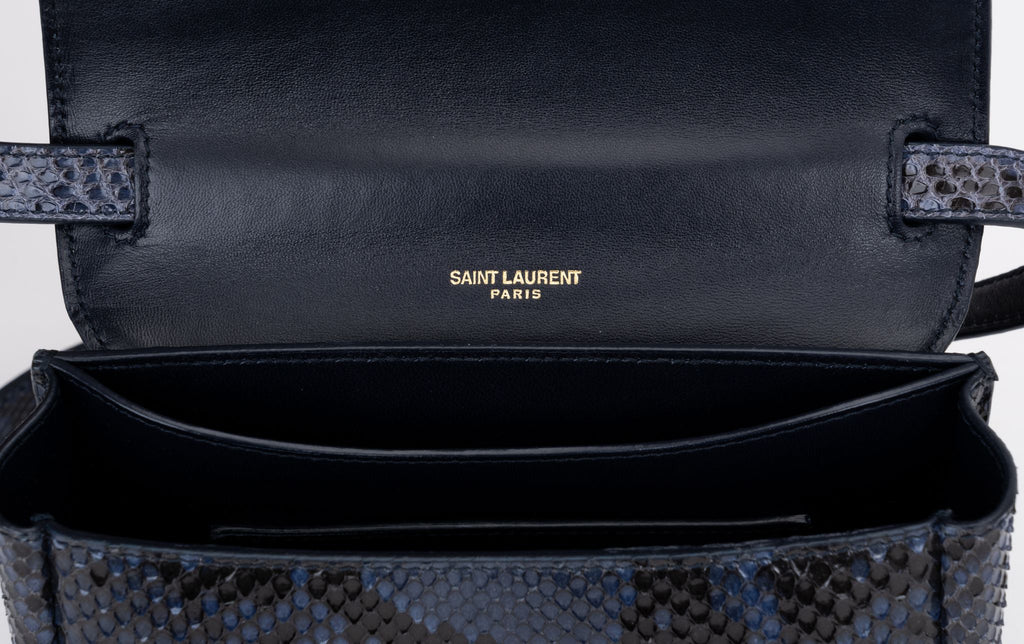 YSL New Python Blue Crossbody/clutch Bag