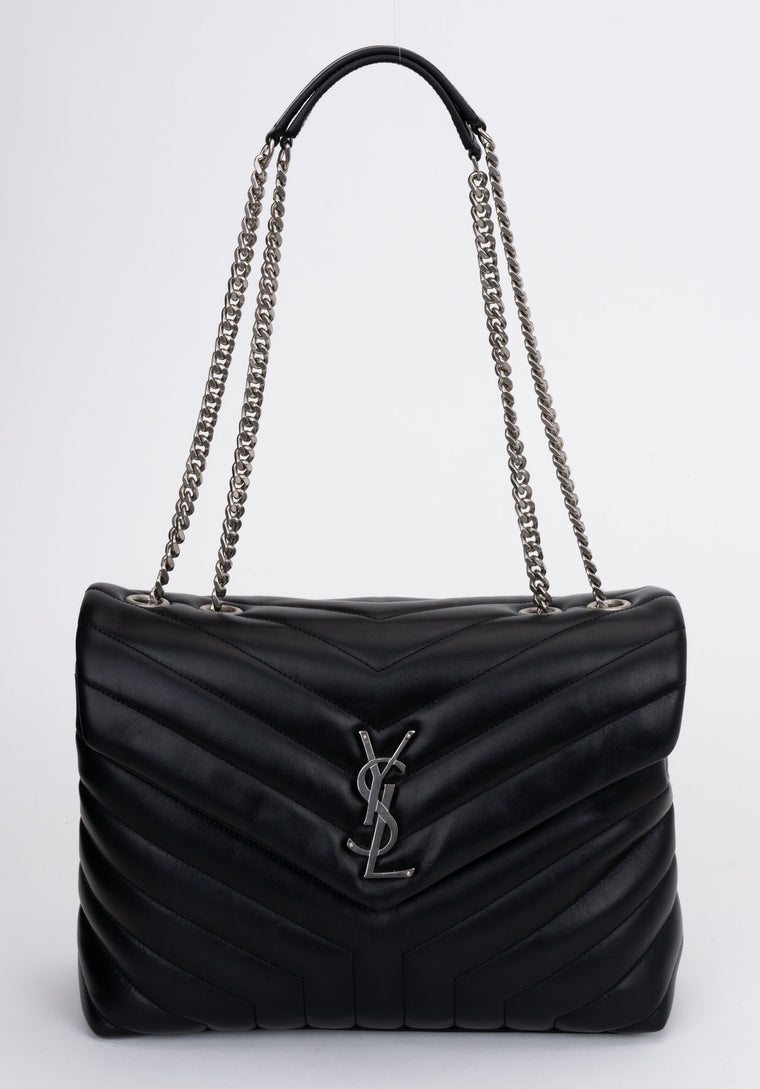 YSL New Black Medium Loulou Ruthenium