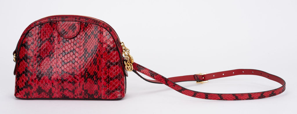 Gucci New Red Water Snake Cross Body Bag
