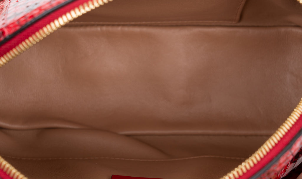 Gucci New Red Water Snake Cross Body Bag