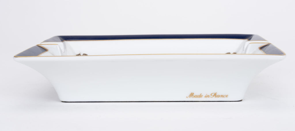 Hermès Rubans Blue Porcelain Ashtray