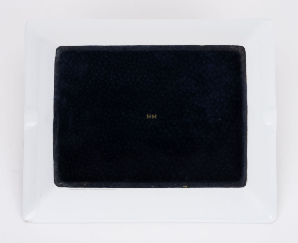 Hermès Rubans Blue Porcelain Ashtray