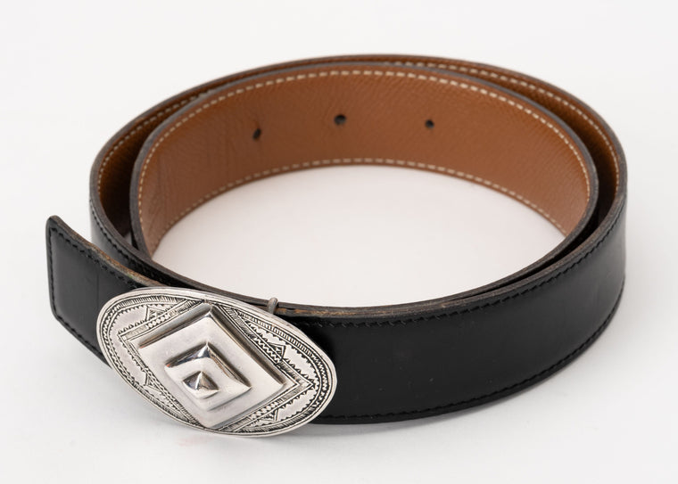 Hermès Reversible Tuareg Black Gold Belt