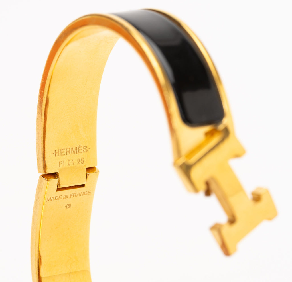 Hermes Black Clic Clac H Bracelet