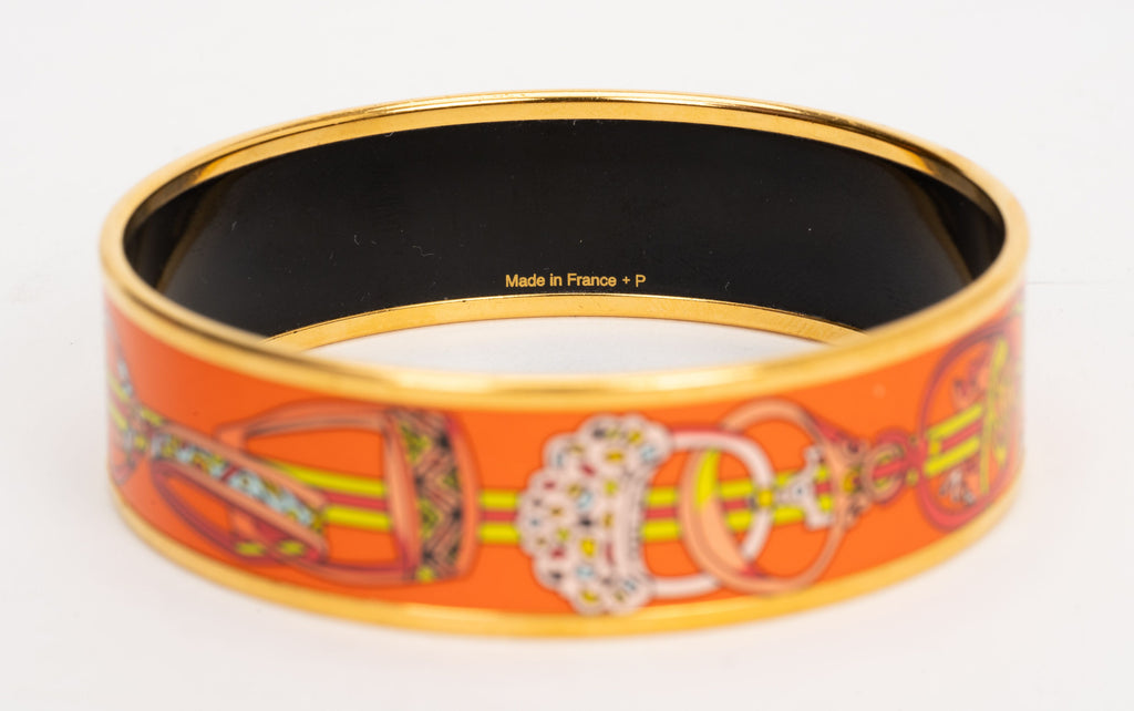 Hermes Medium Orange Enamel Bangle