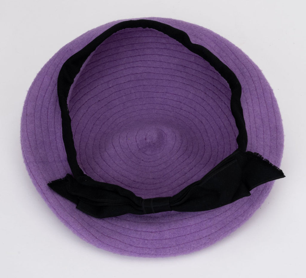 Chanel Lilac & Black Wool Beret
