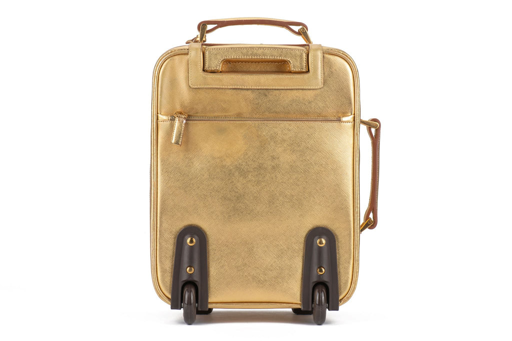 Prada Gold Saffiano Small Carry On Bag