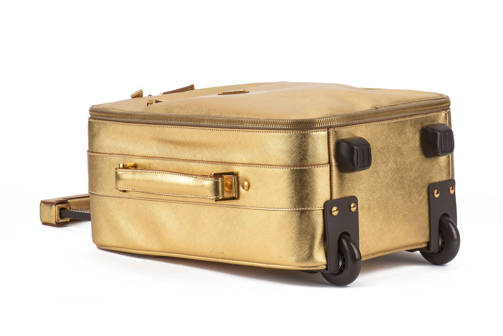 Prada Gold Saffiano Small Carry On Bag