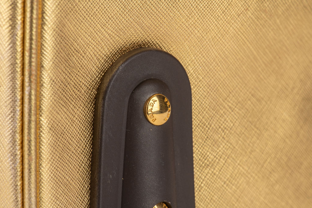 Prada Gold Saffiano Small Carry On Bag