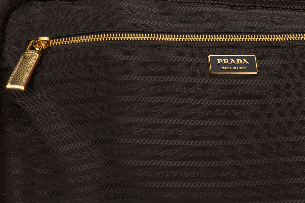 Prada Gold Saffiano Small Carry On Bag