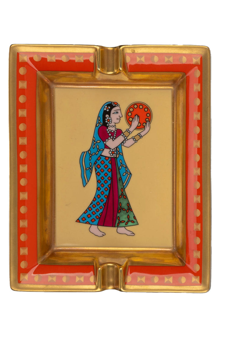 Hermès Gold Leaf Indian Dancer Ashtray
