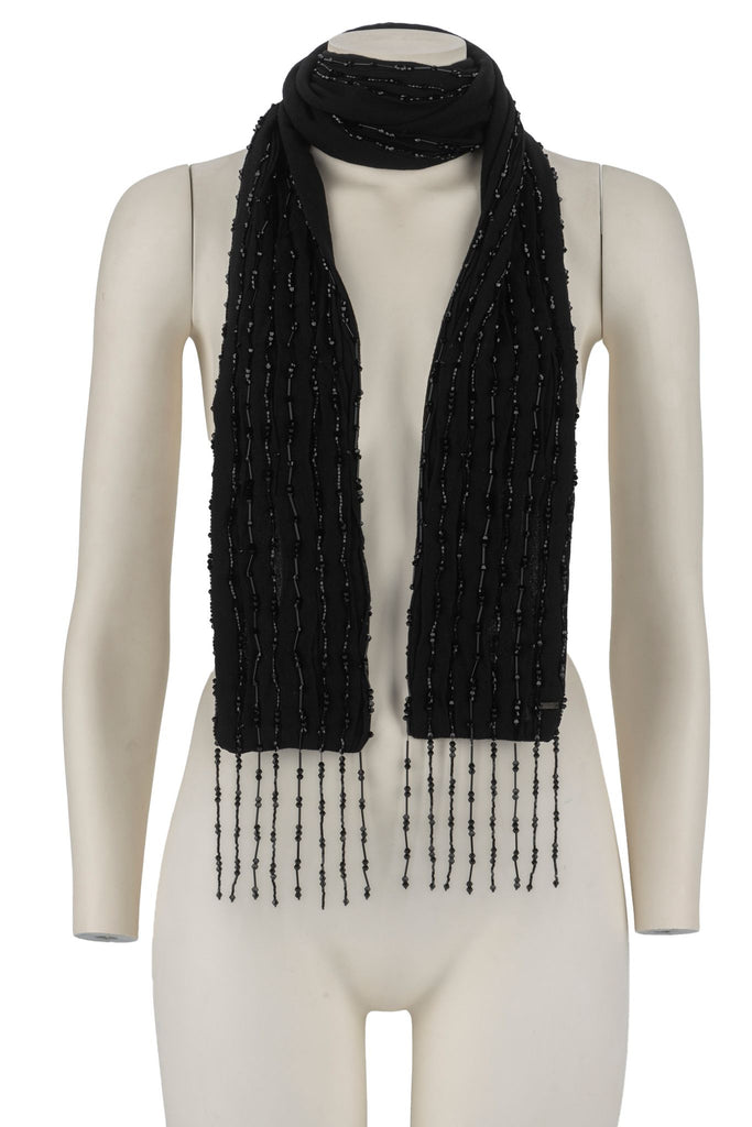 YSL New Silk Beaded Evening Scarf