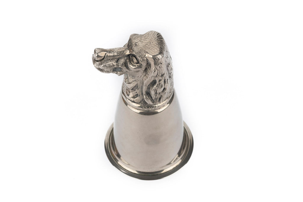 Gucci 70s Silver Stirrup Cups Dog Elk