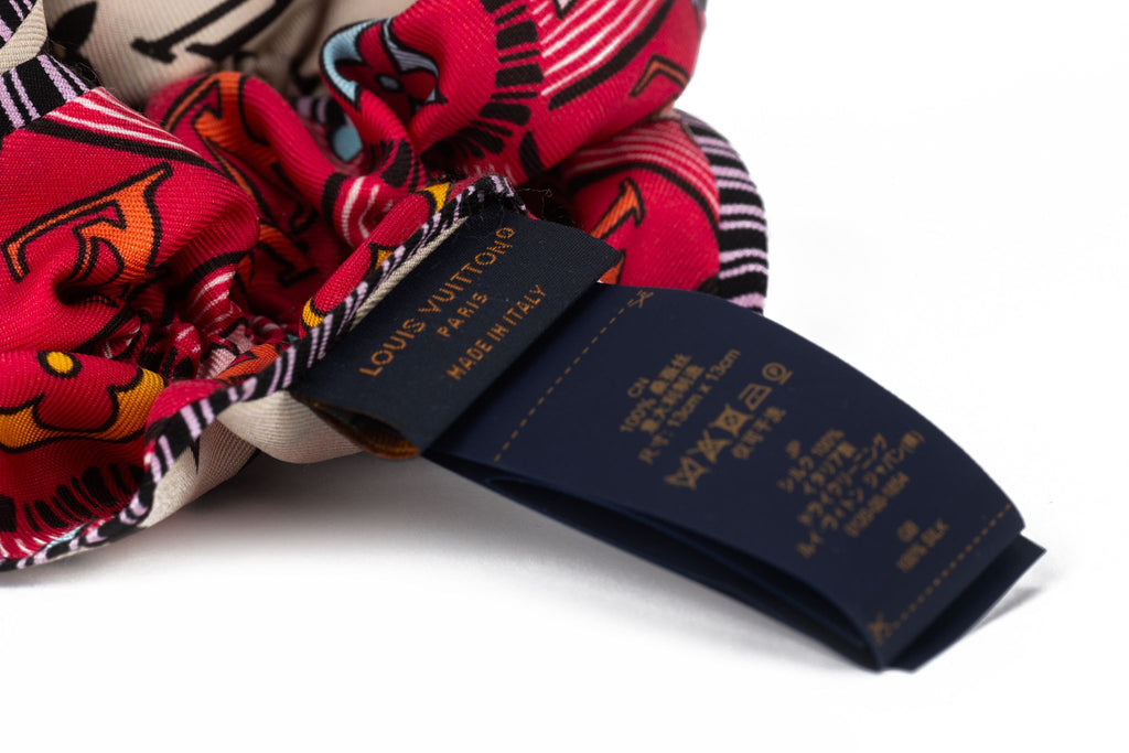 Vuitton New Coral/Black Silk Scrunchie