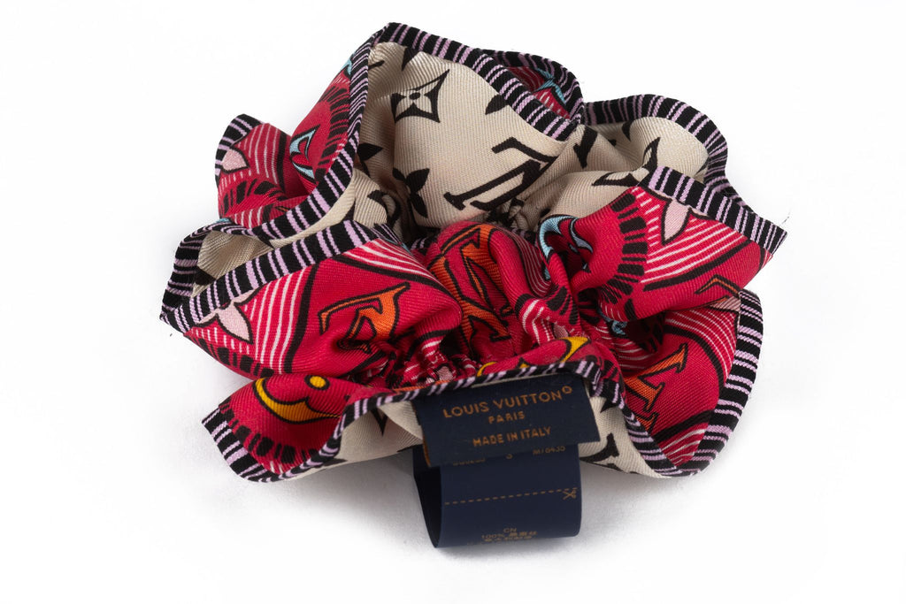 Vuitton New Coral/Black Silk Scrunchie