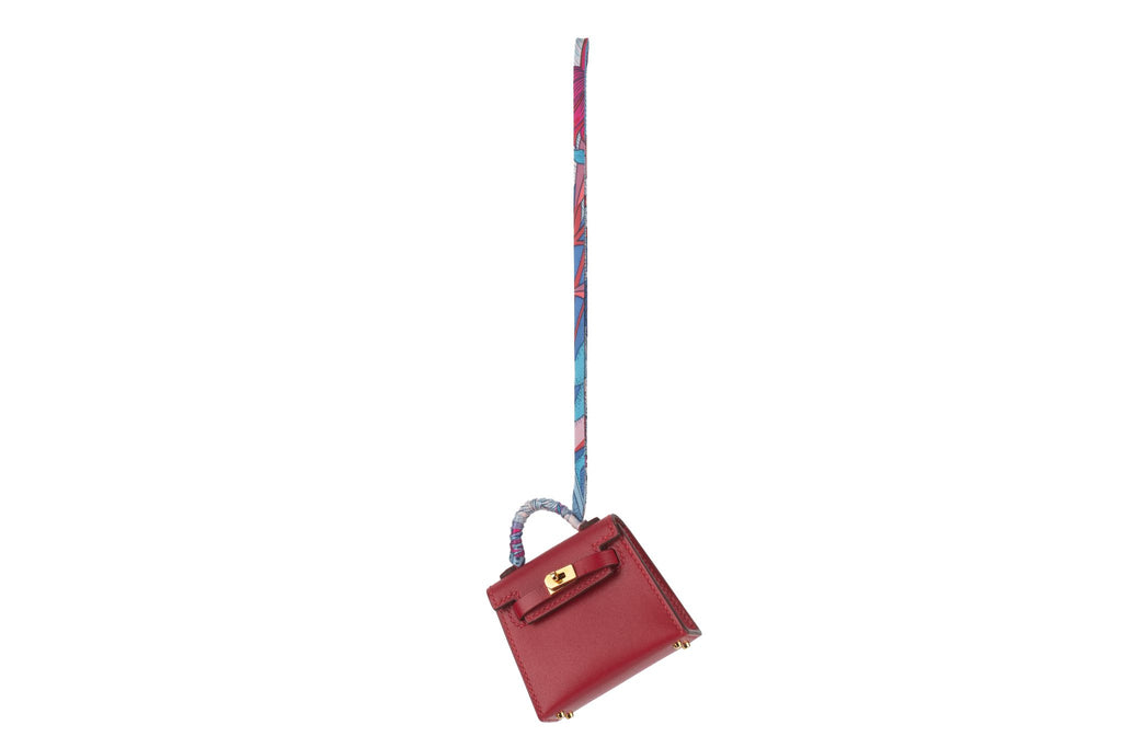 Hermès Mini Kelly Bag Charm Silk Strap