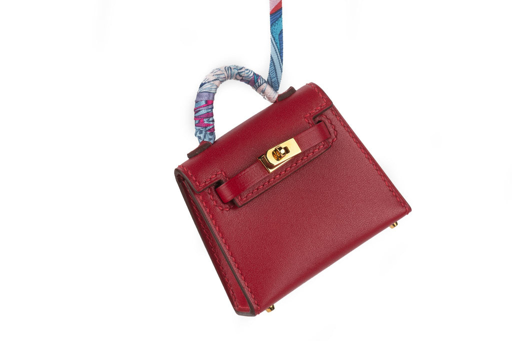 Hermès Mini Kelly Bag Charm Silk Strap