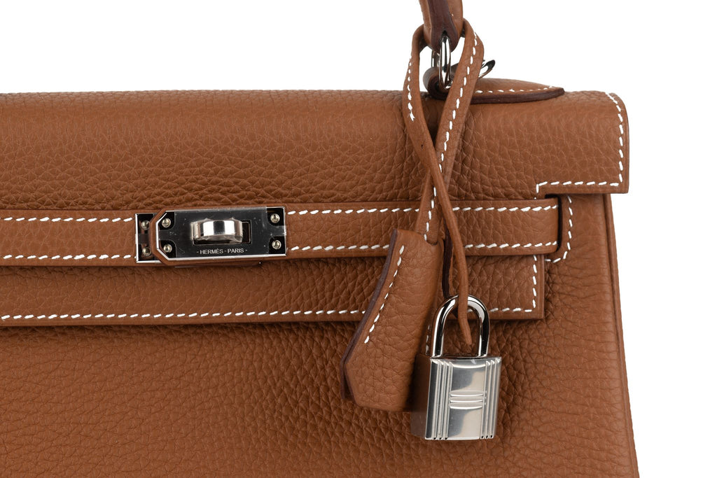 Hermes New Kelly 25 Gold Togo Palladium