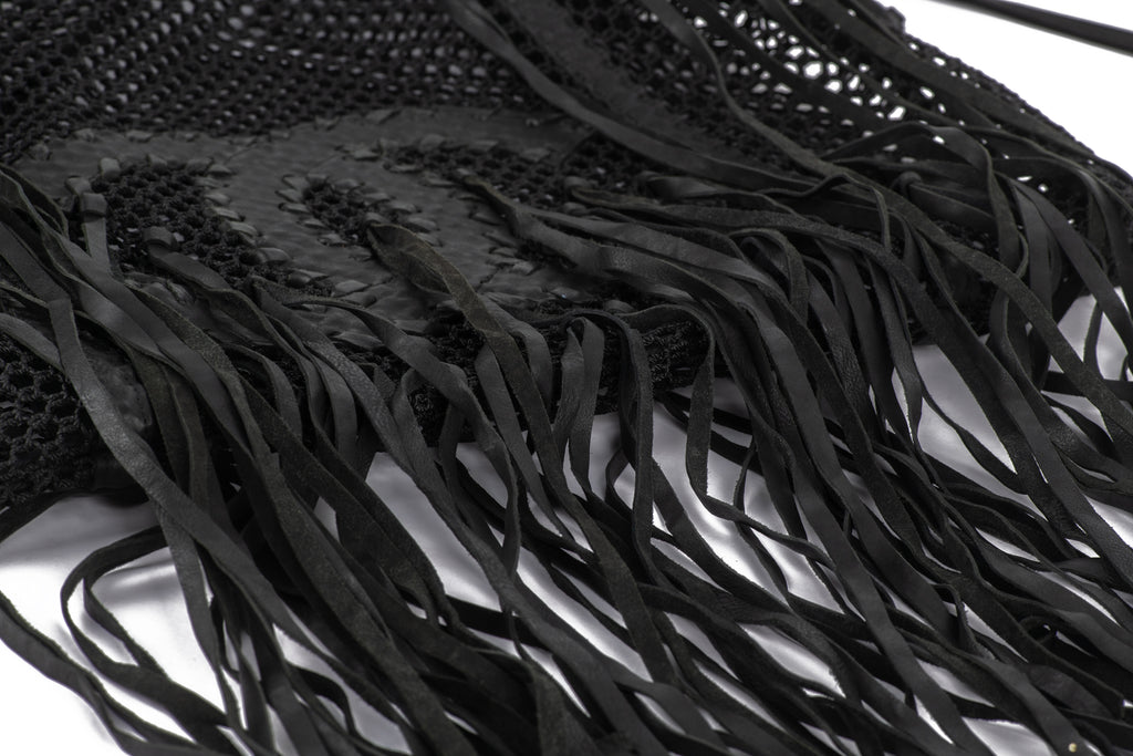 Chanel Black Fringe CC Tote Handbag