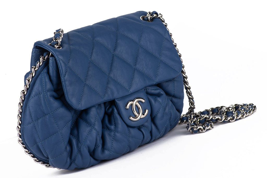 Chanel Blue Chain Around Flap Bag