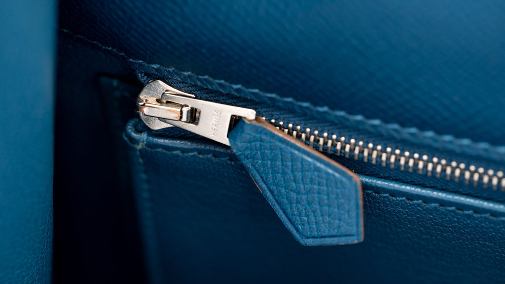 Hermès Kelly Sellier 35 Flag Blue White