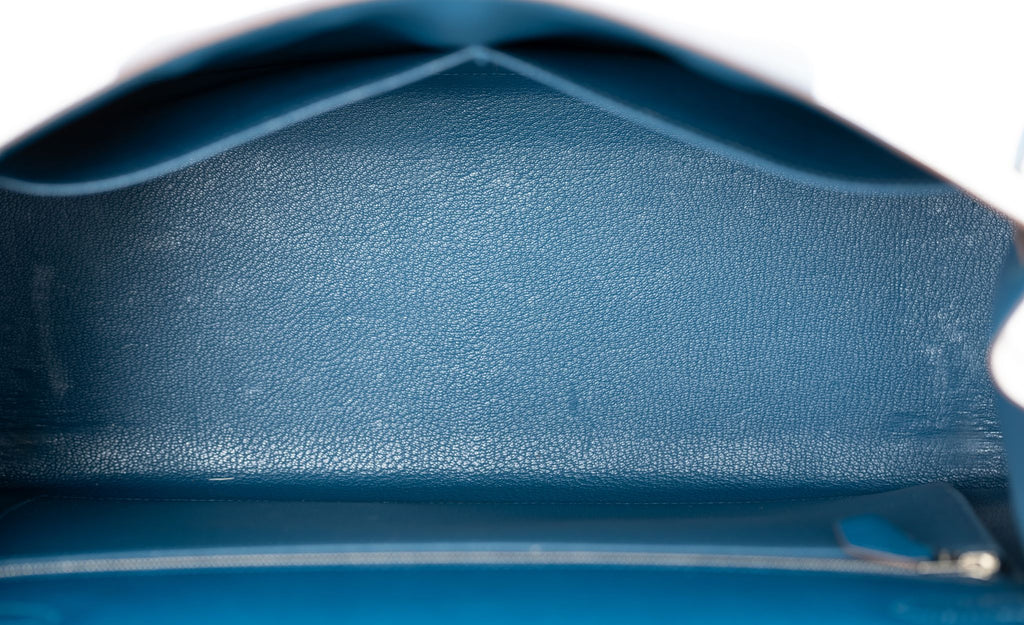 Hermès Kelly Sellier 35 Flag Blue White