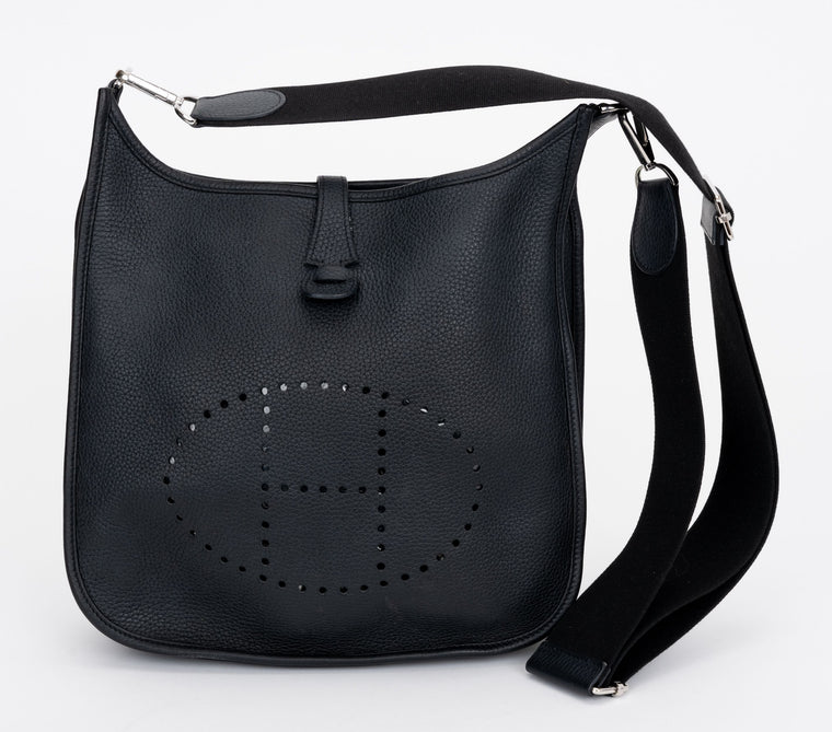 Hermes PM Clemence Black Evelyne Bag