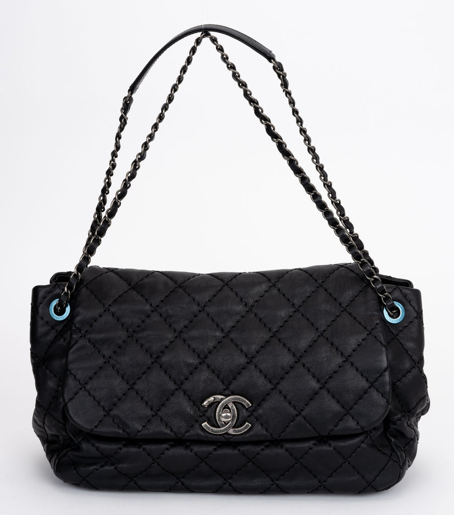 Chanel New Black Calfskin Flap Bag