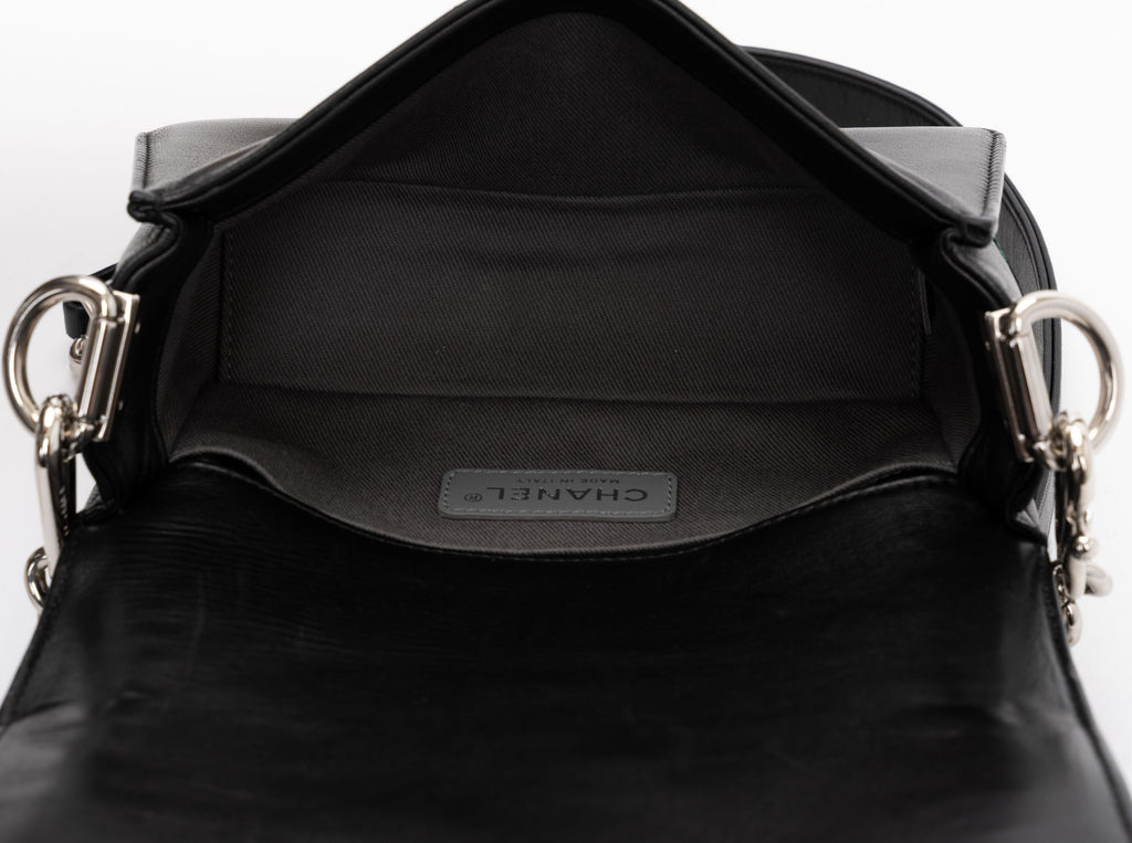 Chanel Black Green Stingray Small Boybag