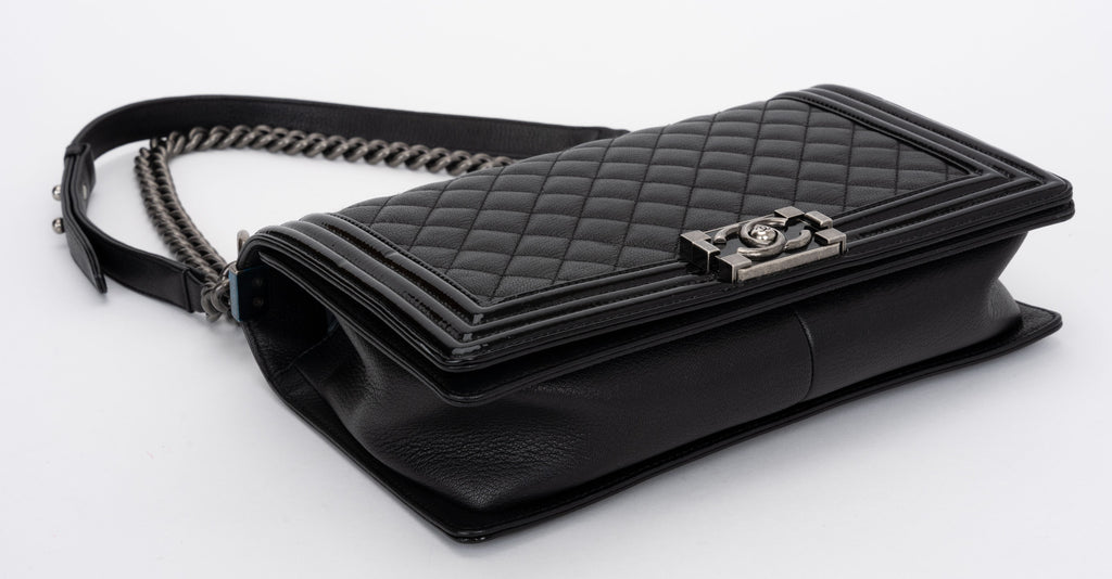 Chanel Jumbo Black Quilted Boy Bag
