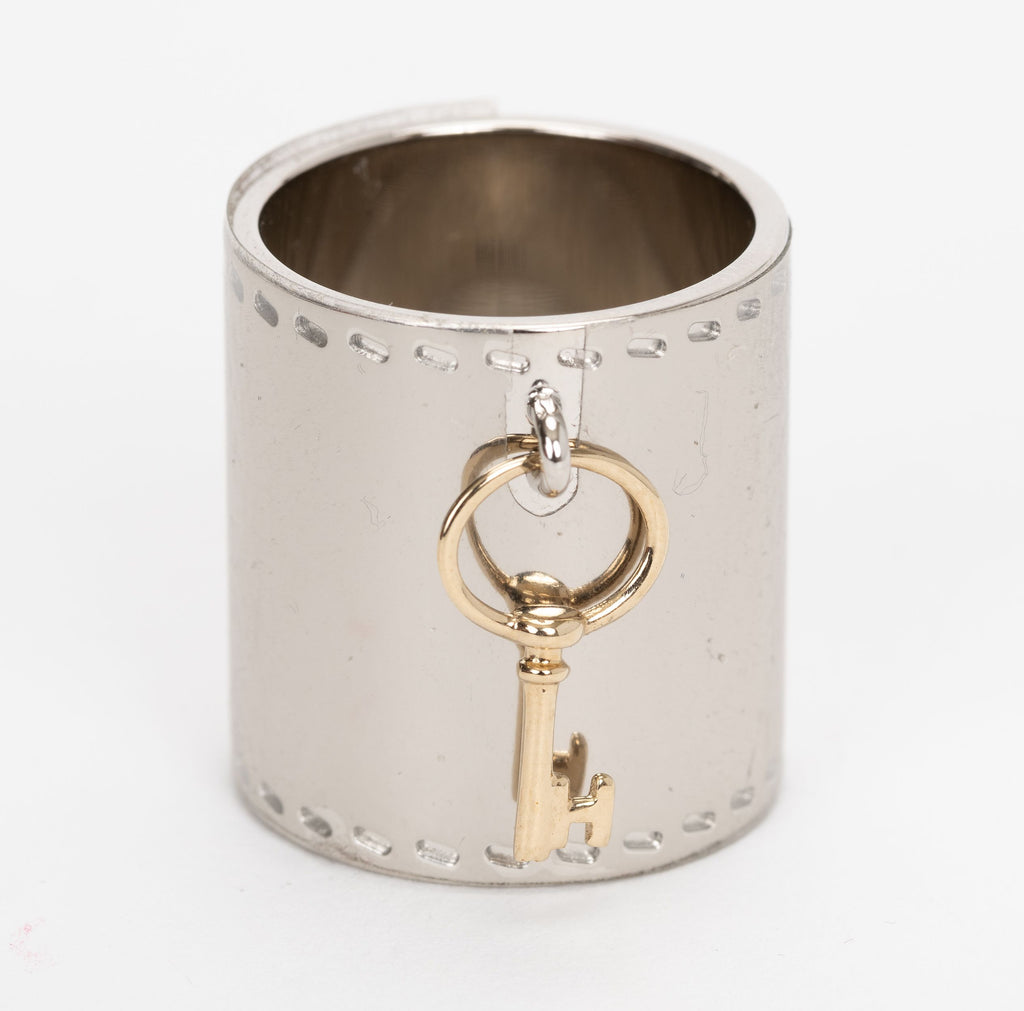 Hermes New Palladium Key Scarf Ring