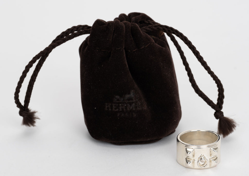 Hermes Sterling SilCollier de Chien Ring