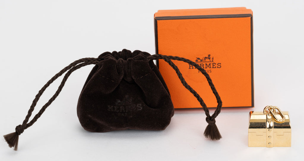 Hermès Gold Curiosity Box Charm w/Box