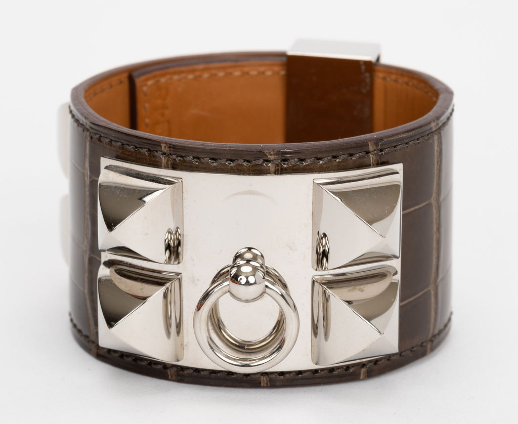Hermes Grey Alligator Collier De Chien