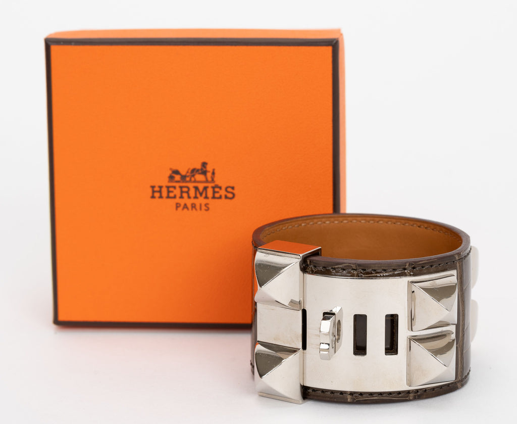 Hermes Grey Alligator Collier De Chien