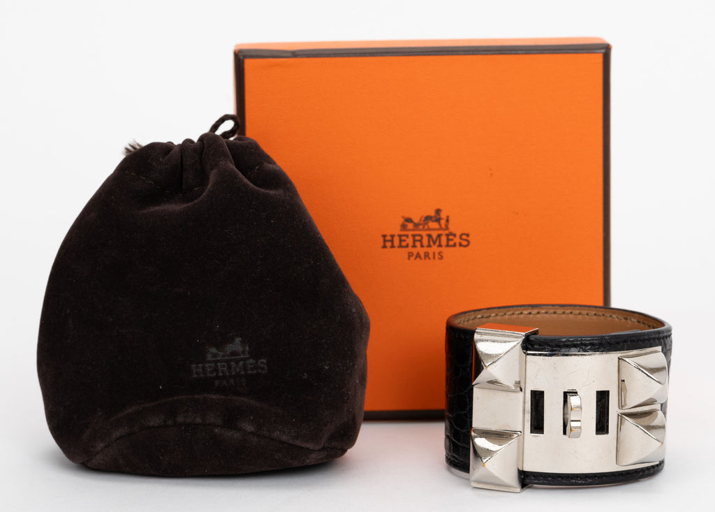 Hermès Collier De Chien Croc Bracelet