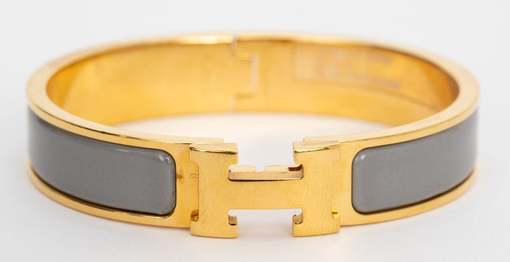 Hermes New Thin Gray Clic H Bracelet