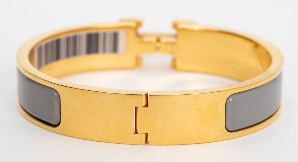 Hermes New Thin Gray Clic H Bracelet