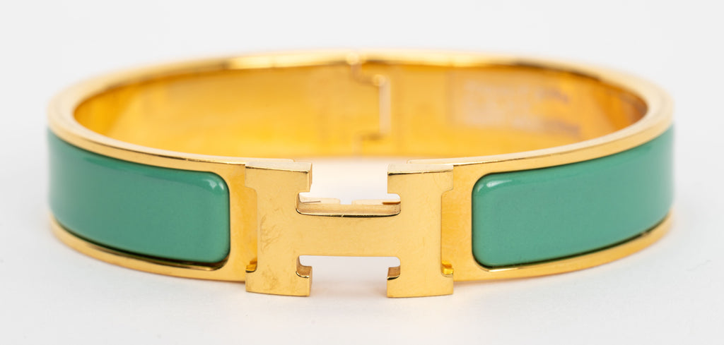 Hermes New Vert Moderne H Clic Bracelet