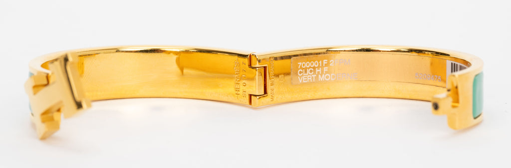 Hermes New Vert Moderne H Clic Bracelet
