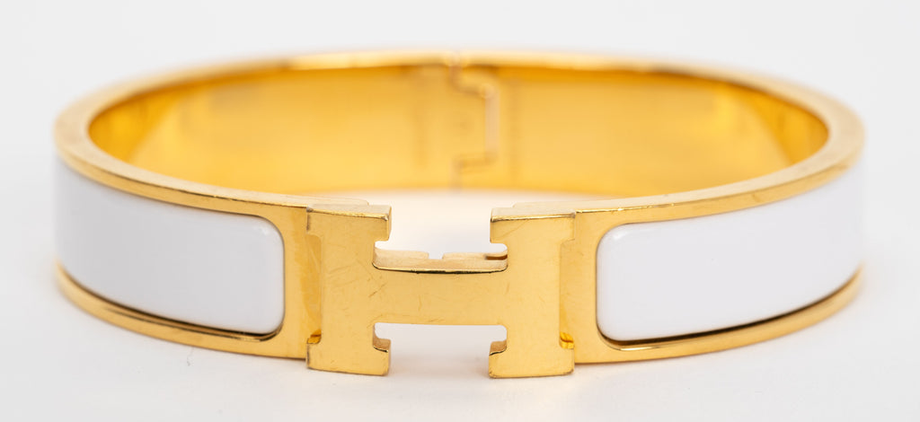 Hermes New White Clic Clac H Bracelet