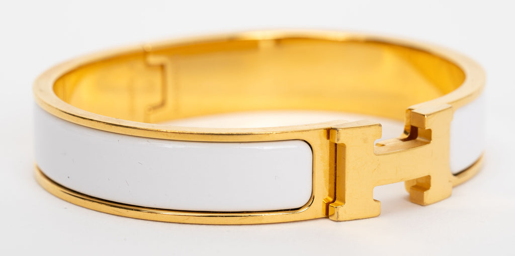 Hermes New White Clic Clac H Bracelet