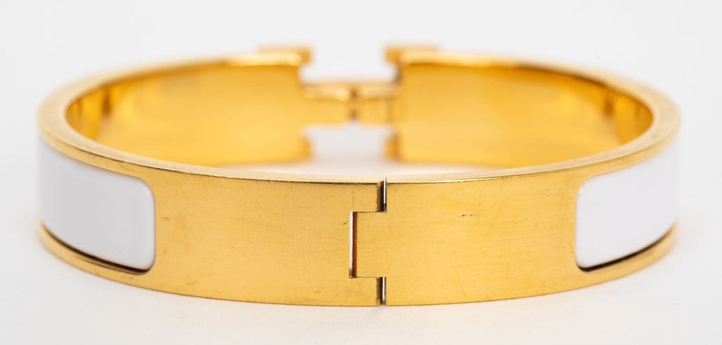 Hermes New White Clic Clac H Bracelet
